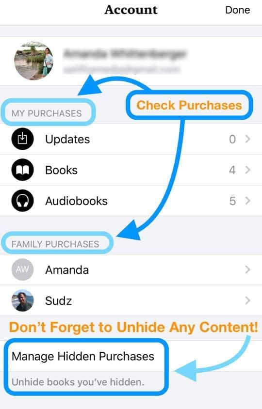 apple books purchases iOS 12
