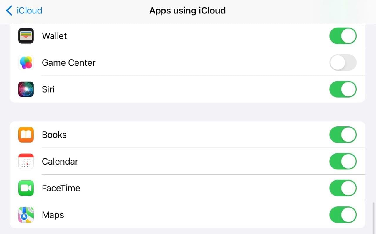 Toggle Books on in the Apps Using iCloud Feature
