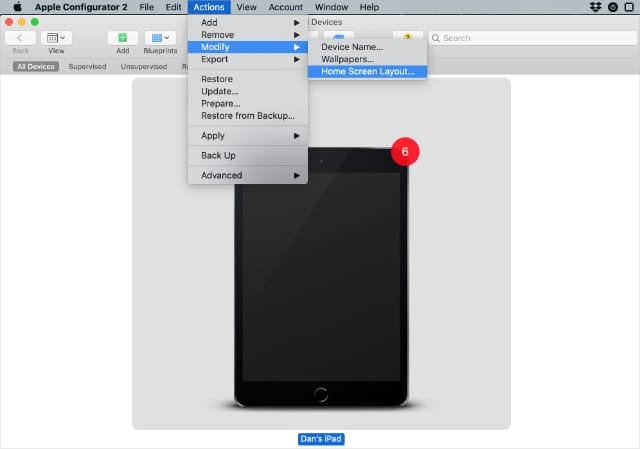 Configurator 2 with option to Modify Home Screen Layout on iPad
