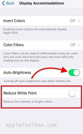 Where is auto-brightness on iOS 11