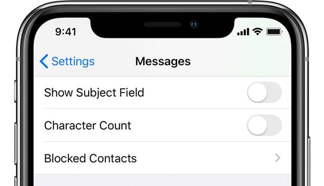 iPhone Mesage app blocked contacts list
