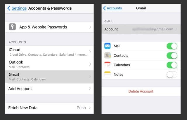 Проведите пальцем по экрану, чтобы удалить почту, не работающую на iPhone или iPad?