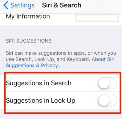 Как очистить историю поиска Spotlight на iPhone