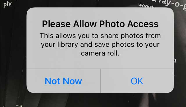 allow app to access photos on iPhone and iPad