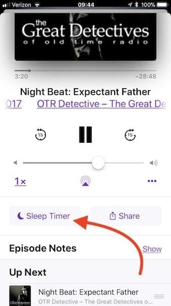 How to Setup Podcast Sleep Timer in iOS 11