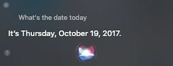 Finding Date via MacBook Siri