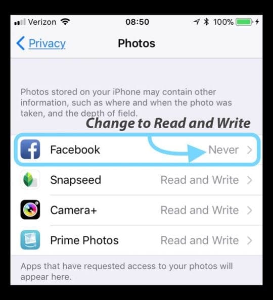 iPhone Not Saving Facebook Photos in iOS 11? How-To Fix