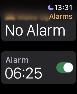 An Alarm in the Apple Watch Alarm App