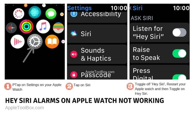 Apple Watch Alarm via Hey Siri not working, fix