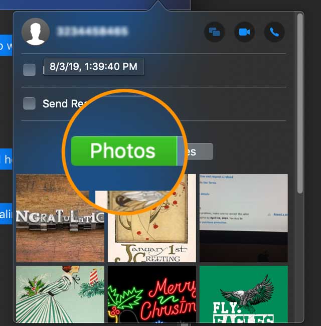 Mac messages app photos tab for thread
