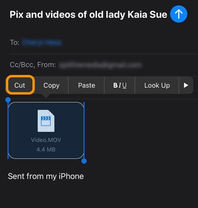remove a file from Mail app draft email on iPhone, iPad, or iPod