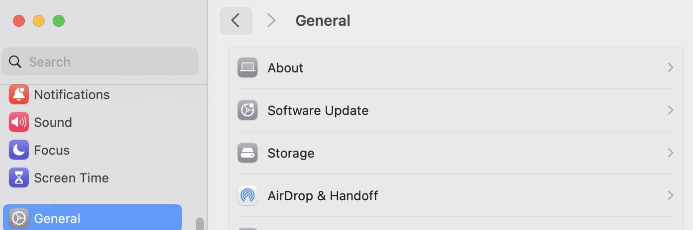 Storage Settings on Mac Select 
