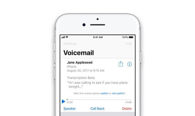 visual voicemail on iPhone