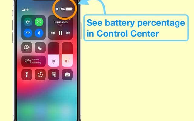 iPhone battery percentage