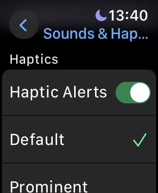 The Haptic Alerts feature on Apple Watch
