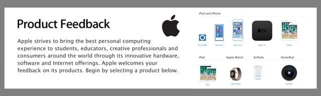 User feedback site for Apple