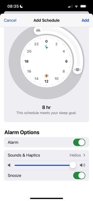 Sleep Alarm Slider iPhone Volume