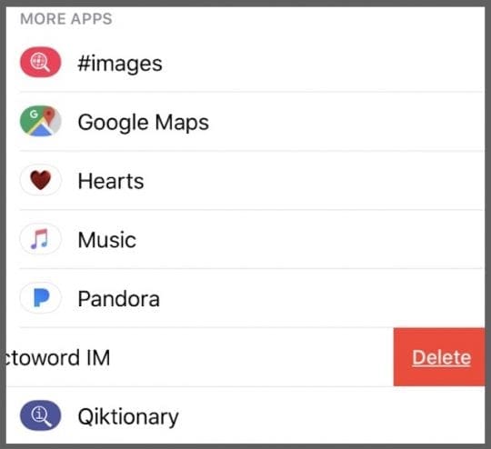 Delete an iMessage App
