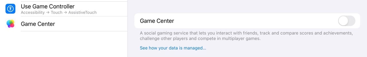 Switch on the Game Center on your iPad