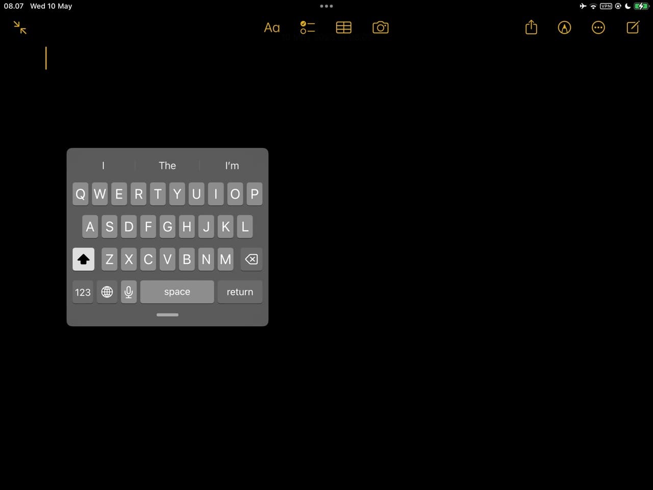 Move iPad Keyboard Around Floating Screenshot