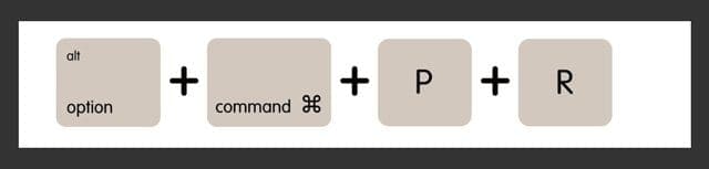 Command+option+p+r+кнопка включения. Command+option+p+r.