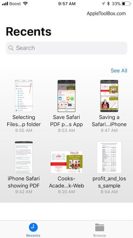 Files App on iOS
