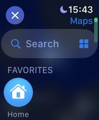 Search on Apple Maps for Apple Watch