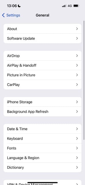 Choose Software Update for iPhone