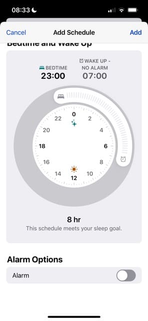 Turn on iPhone Alarm for Sleep