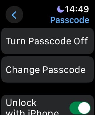 The option to turn off a passcode on your Apple Watch
