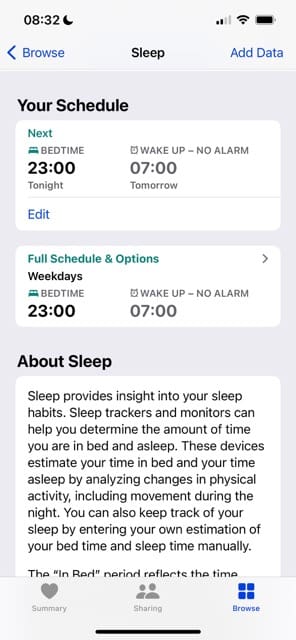 iPhone Sleep Interface