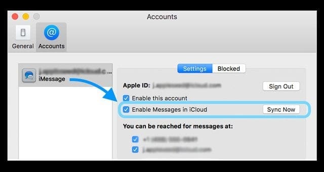 sync internet accounts mac iphone