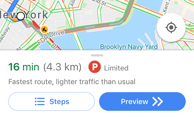 navigation mode in google maps