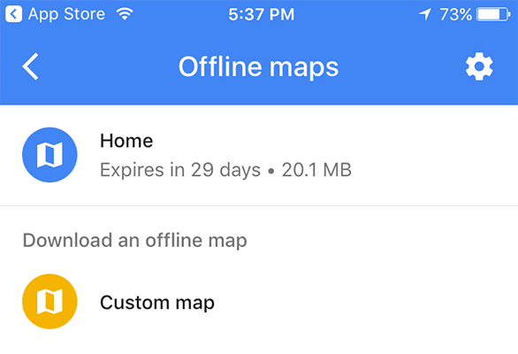 offline maps in google maps