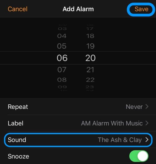 Add Alarm with pick a song on iPhone