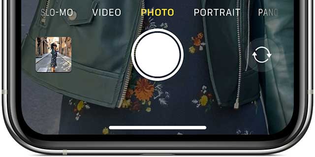Camera app Photo mode iPhone