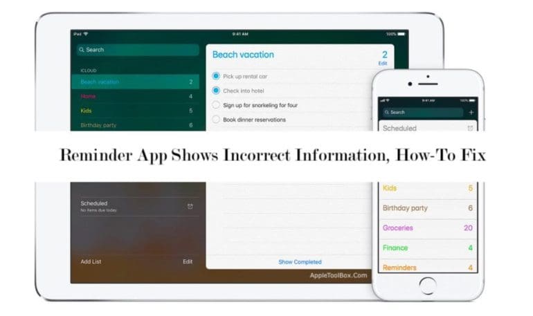 How-To Fix Reminders App Showing Incorrect Information - AppleToolBox