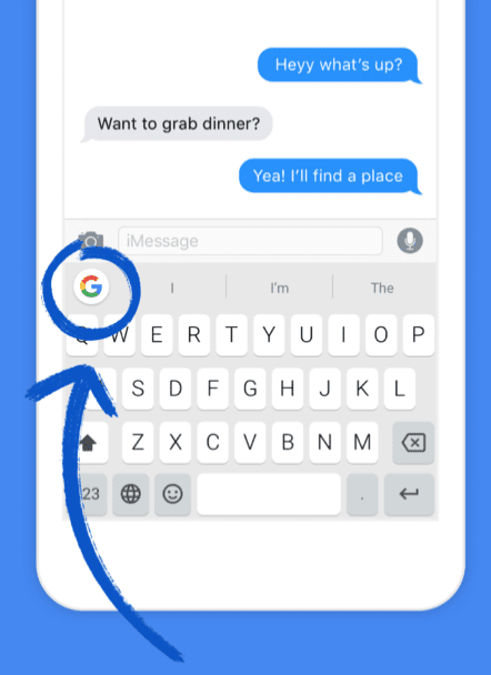 In-line Google search in Gboard for iPhone