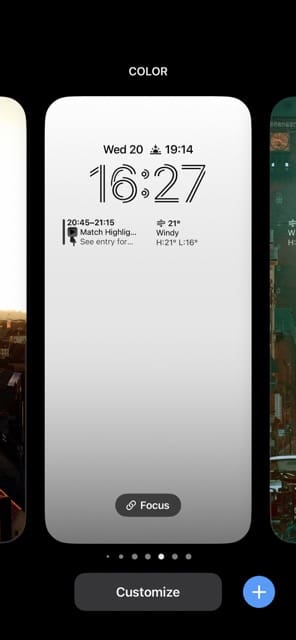 Access Wallpaper Customization on iPhone Screenshot
