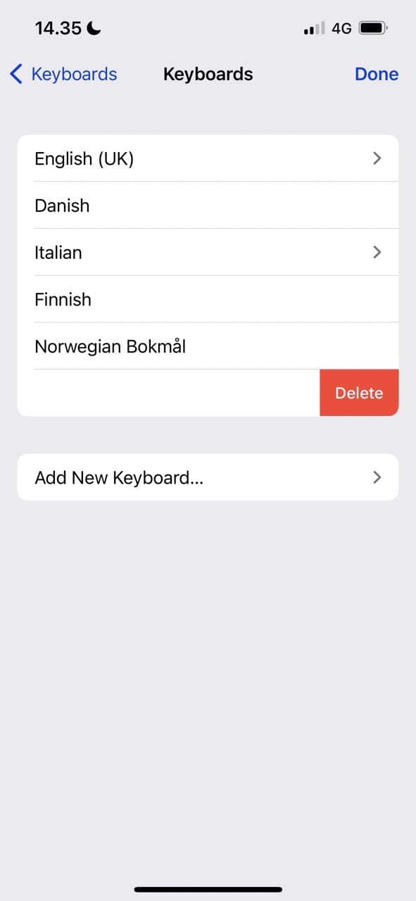 Delete iPhone Emoji Keyboard