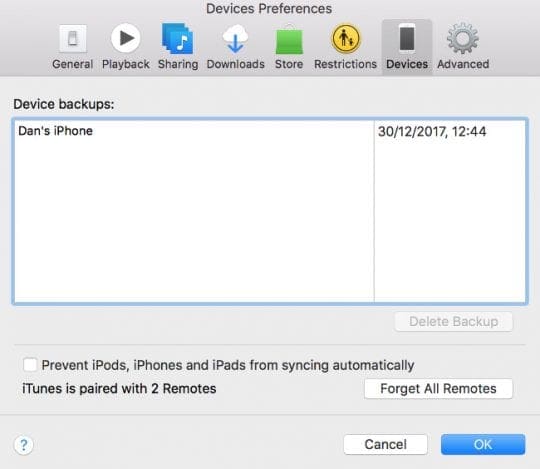 Delete Your Old iTunes Backup