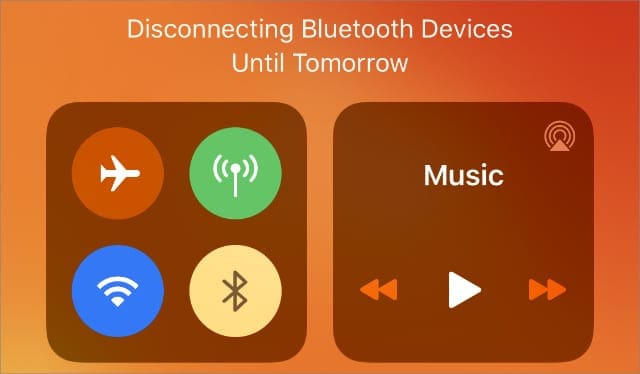 Bluetooth отключен в Центре управления