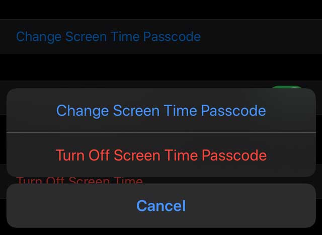 turn Screen Time passcode off on iPhone, iPad, or iPod