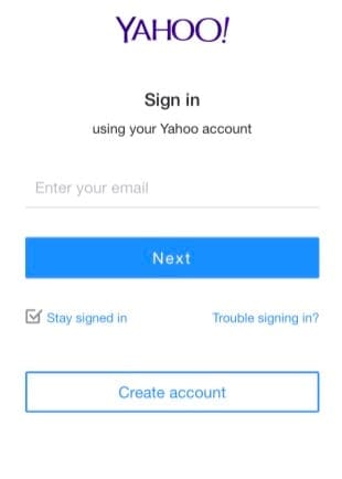 sign into Yahoo from iOS Passwords & Accounts Add Account