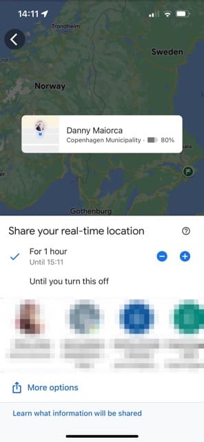 Customize Google Maps Share Settings