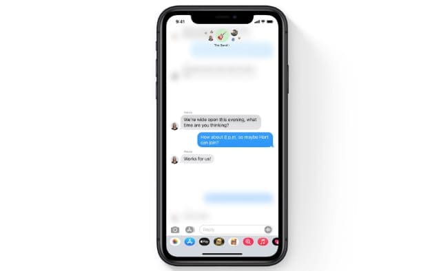 Встроенный ответ в групповом чате iMessage