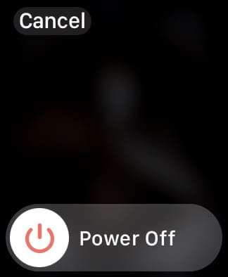 The Power Off Slider on an Apple Watch