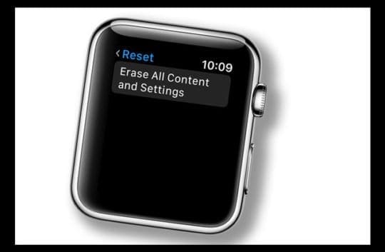 Erase All Content and Settings Apple Watch