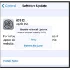 error occurred installing iOS 12