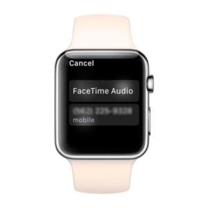 facetime audio call made via Apple Watch